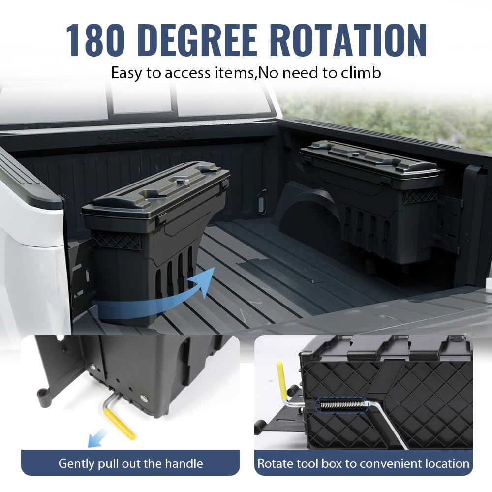 Amazon.com: PIT66 Lockable Truck Bed Storage Toolbox, Compatible